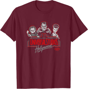 Halloween Horror Nights Hollywood Marquee T-Shirt - T-Shirt | Maroon