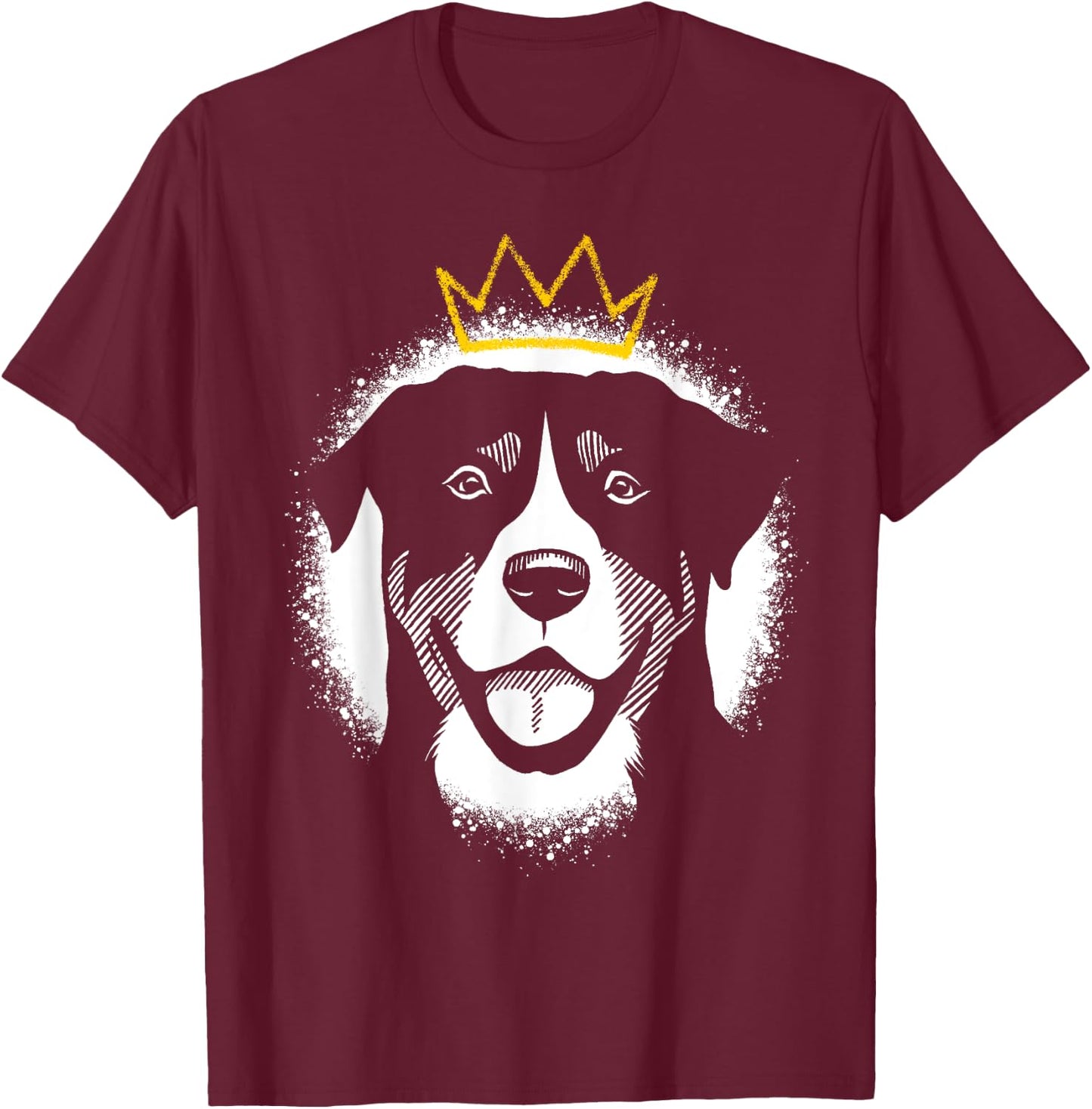 Greater Swiss Mountain Dog with Crown T-Shirt - T-Shirt | Maroon