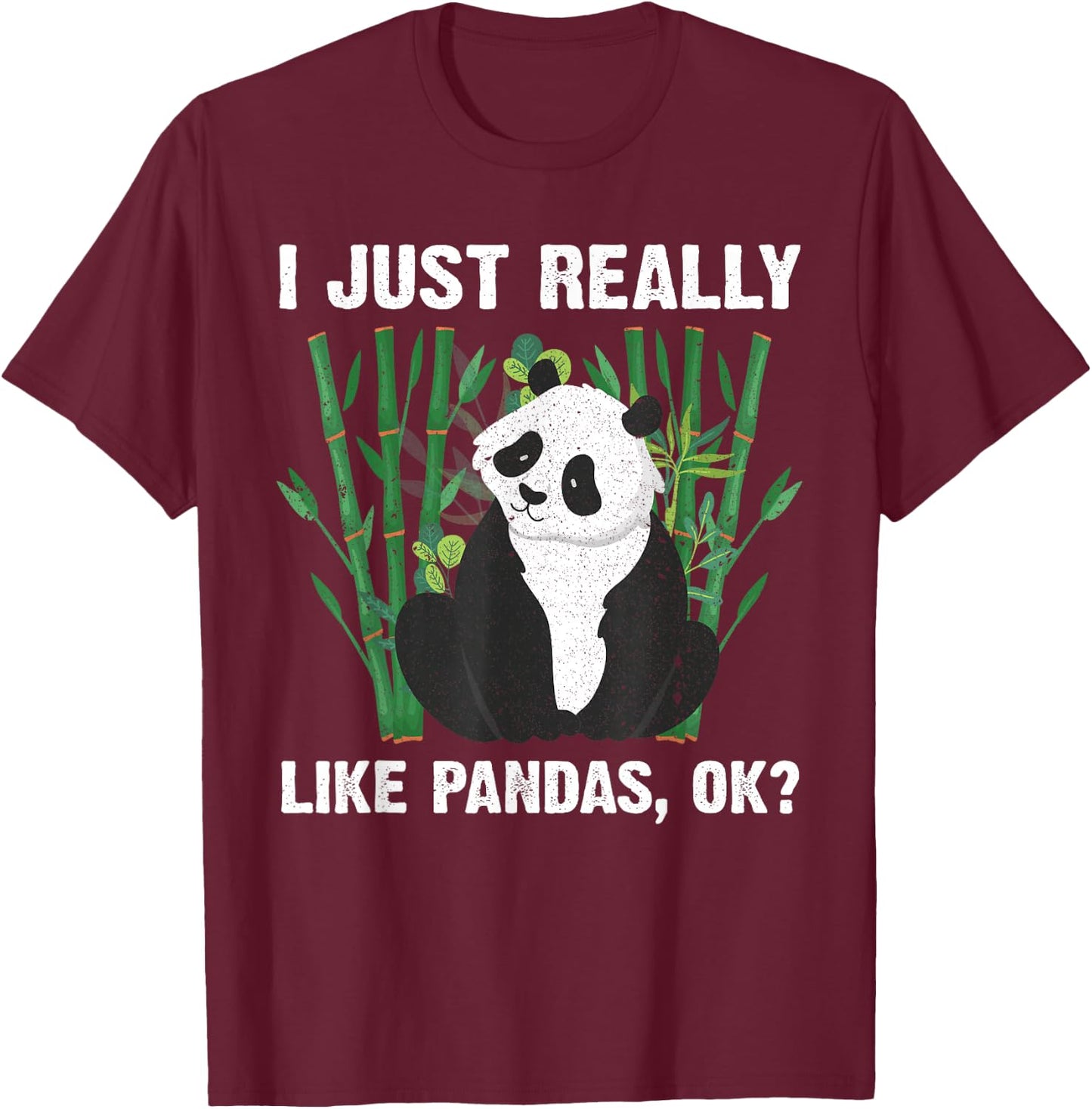 Funny Panda Design Women Boys Girls Panda Bear Lover T-Shirt - T-Shirt | Maroon