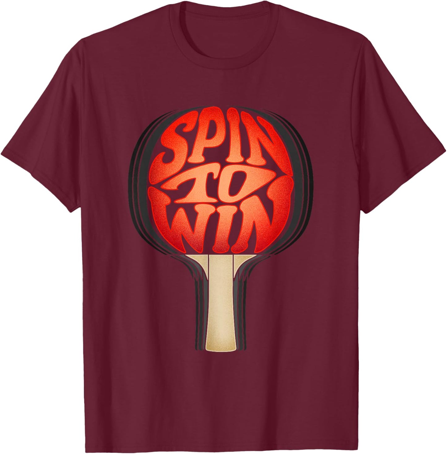 Spin To Win I Ping Pong T-Shirt - T-Shirt | Maroon