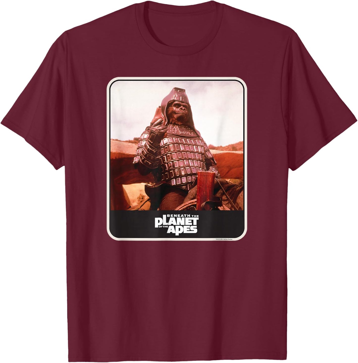 Beneath The Planet of The Apes 1970 Movie General Ursus T-Shirt - T-Shirt | Maroon