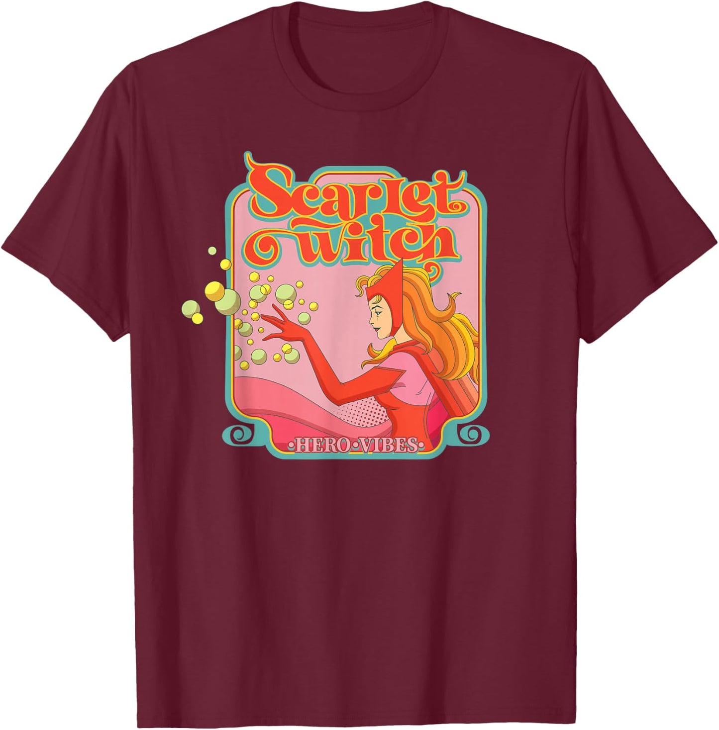 Marvel Avengers Scarlet Witch Wanda Hero Vibes Comic Retro T-Shirt - T-Shirt | Maroon