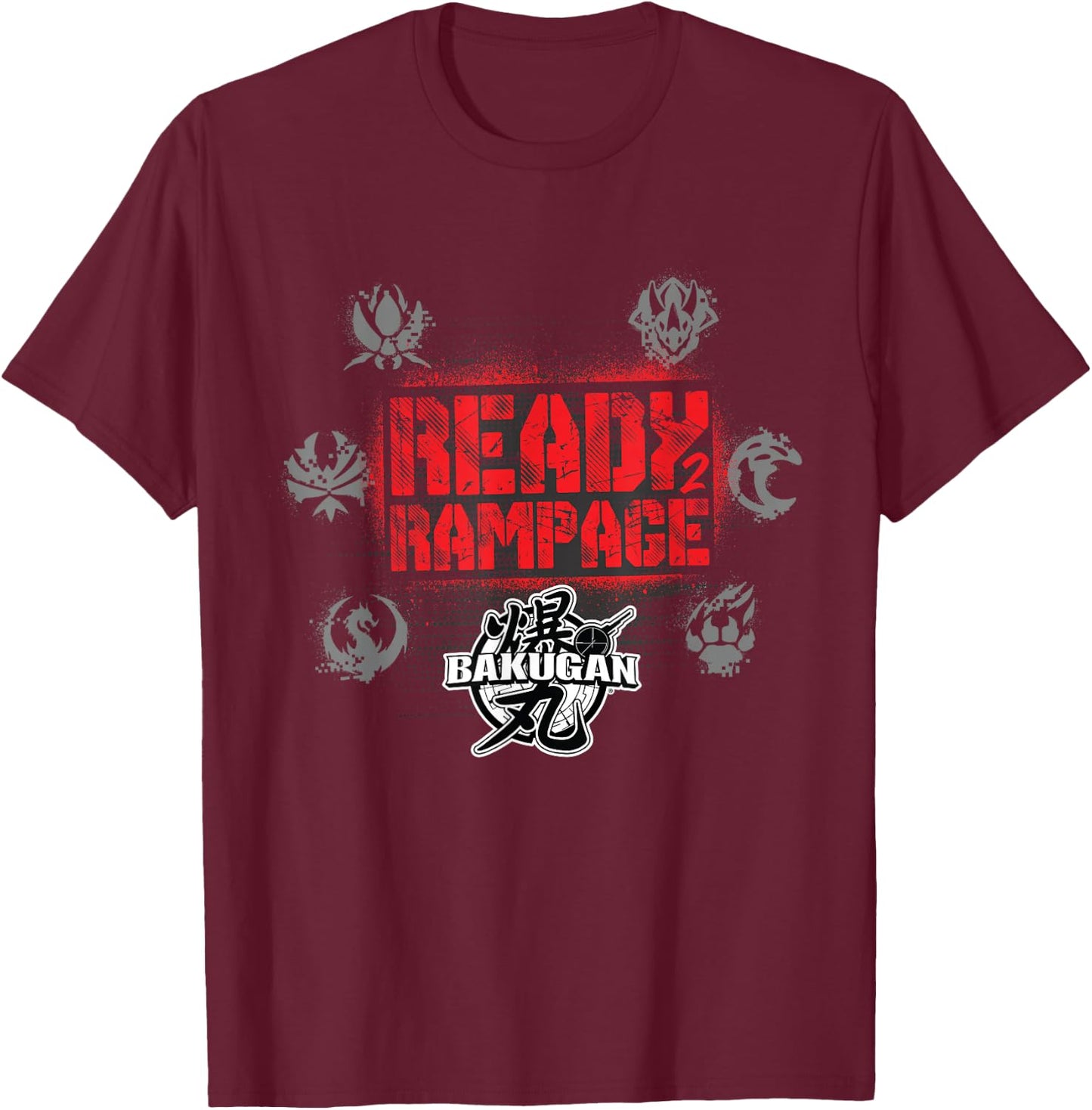 Bakugan Ready 2 Rampage Graphic T-Shirt - T-Shirt | Maroon
