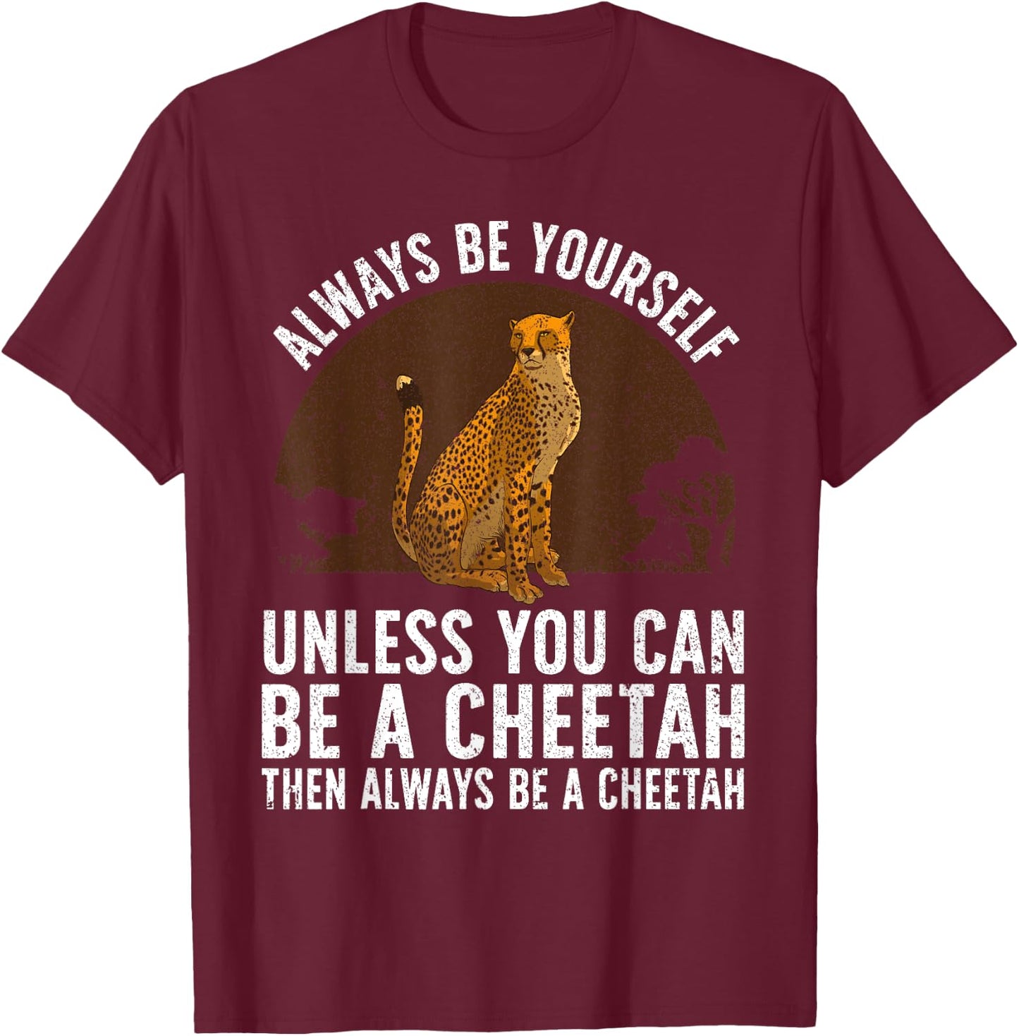 Funny Cheetah Design Women Boys Girls Cheetah Lover T-Shirt - T-Shirt | Maroon