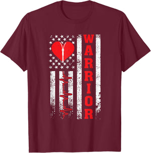 Open Heart Surgery Warrior Gift Heart Patients Survivor T-Shirt - T-Shirt | Maroon