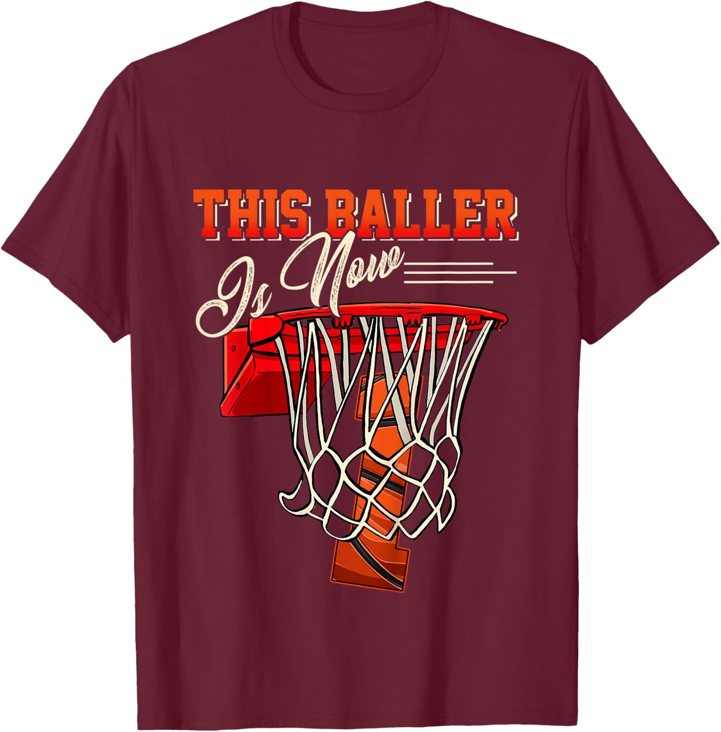 1st Birthday Shirt For Boy Basketball 1 Years Old Kid Gift T-Shirt - T-Shirt | Maroon