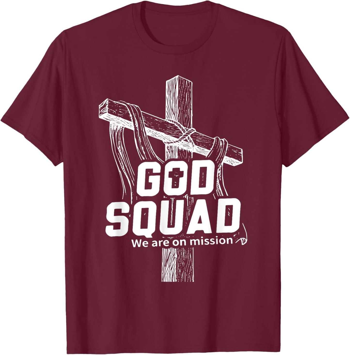MABC God Squad White Text T-Shirt - T-Shirt | Maroon