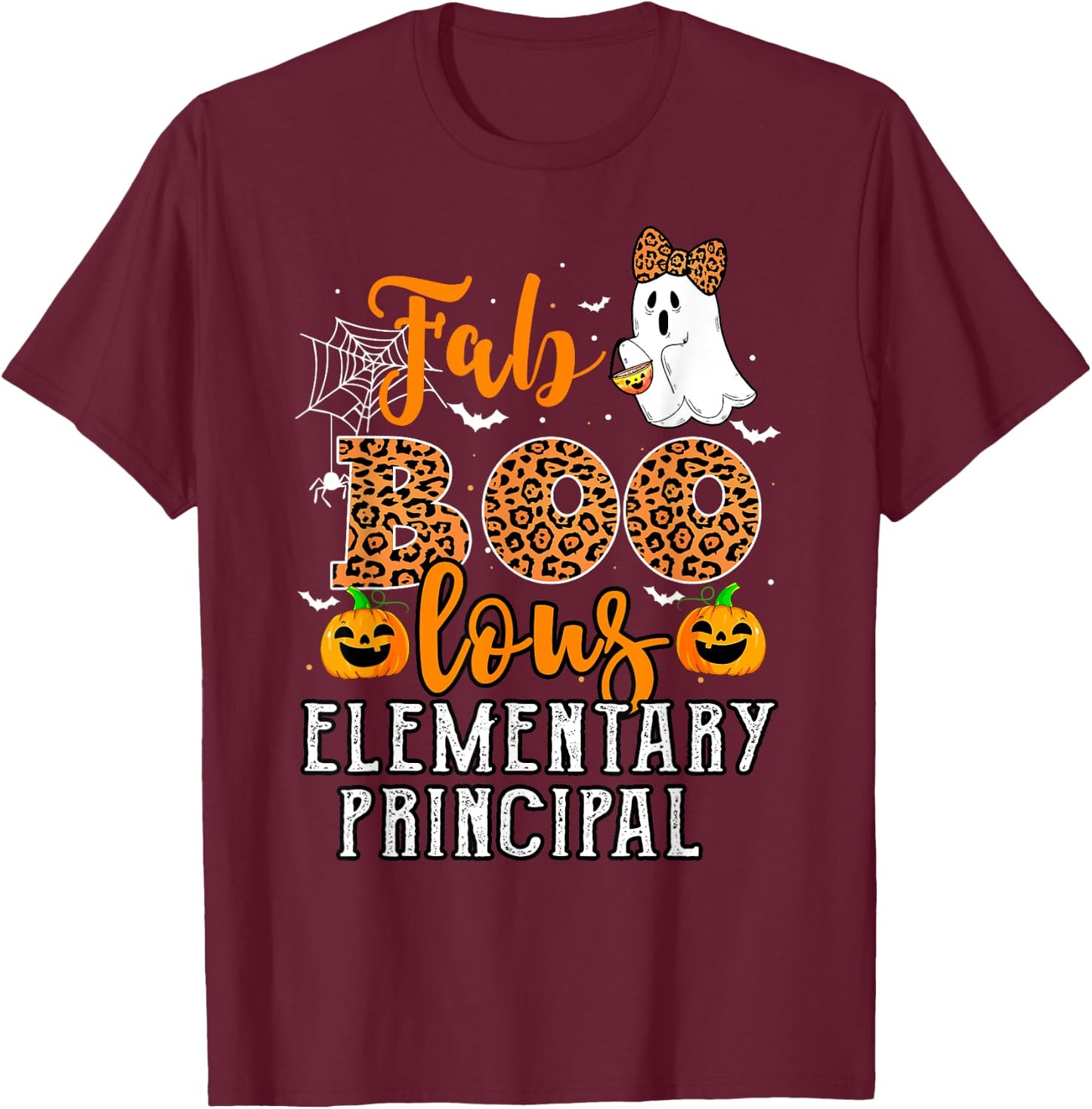 Leopard Halloween Costume Faboolous Elementary Principal T-Shirt - T-Shirt | Maroon
