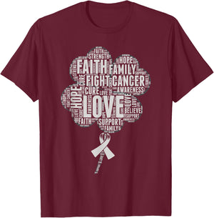 Lung Cancer Awareness Ribbon T-Shirt - T-Shirt | Maroon