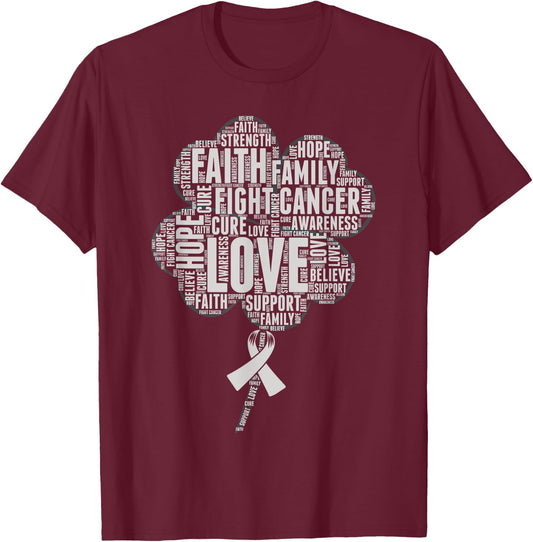 Lung Cancer Awareness Ribbon T-Shirt - T-Shirt | Maroon