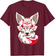 Kitsune Mask Nine-Tailed Fox T-Shirt - T-Shirt | Maroon
