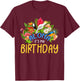 Aloha It's My Birthday Party 2024 Hawaii Trip B-Day Squad T-Shirt - T-Shirt | Maroon