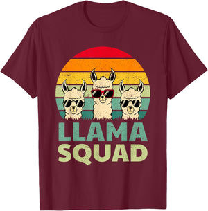 Funny Llama Design Women Llama Alpaca Farm Animal T-Shirt - T-Shirt | Maroon