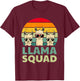 Funny Llama Design Women Llama Alpaca Farm Animal T-Shirt - T-Shirt | Maroon