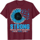 Strong Prostate Cancer Awareness Blue Ribbon Graphic T-Shirt - T-Shirt | Maroon