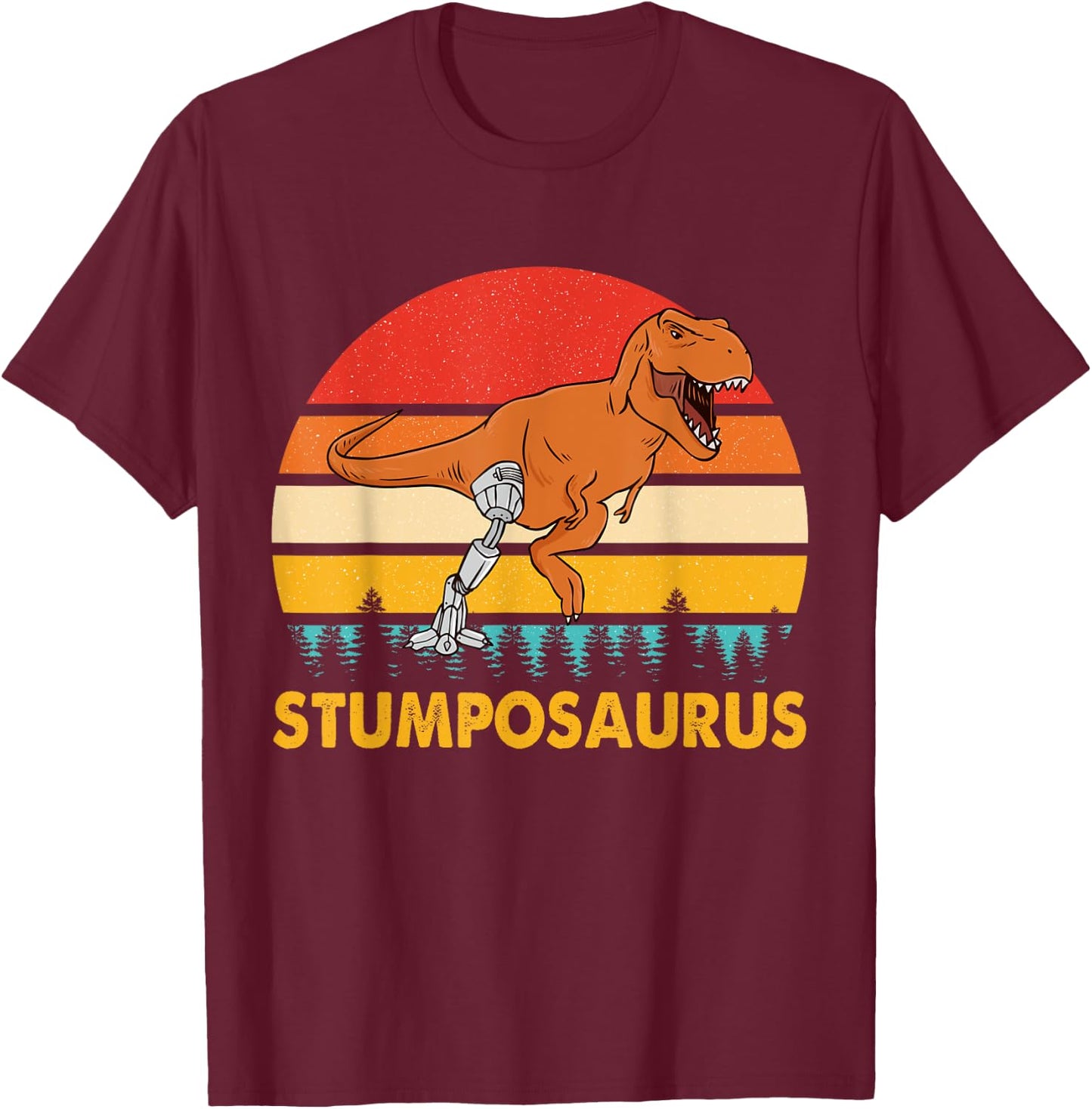 Funny Stumposaurus Vintage Apparel T-Shirt - T-Shirt | Maroon