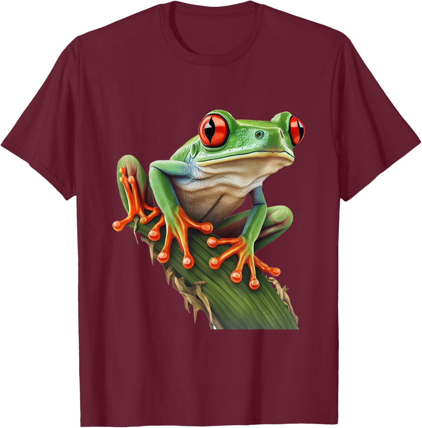 Red Eyed Tree Frog Rainforest Amphibian Leaping Frog T-Shirt - T-Shirt | Maroon