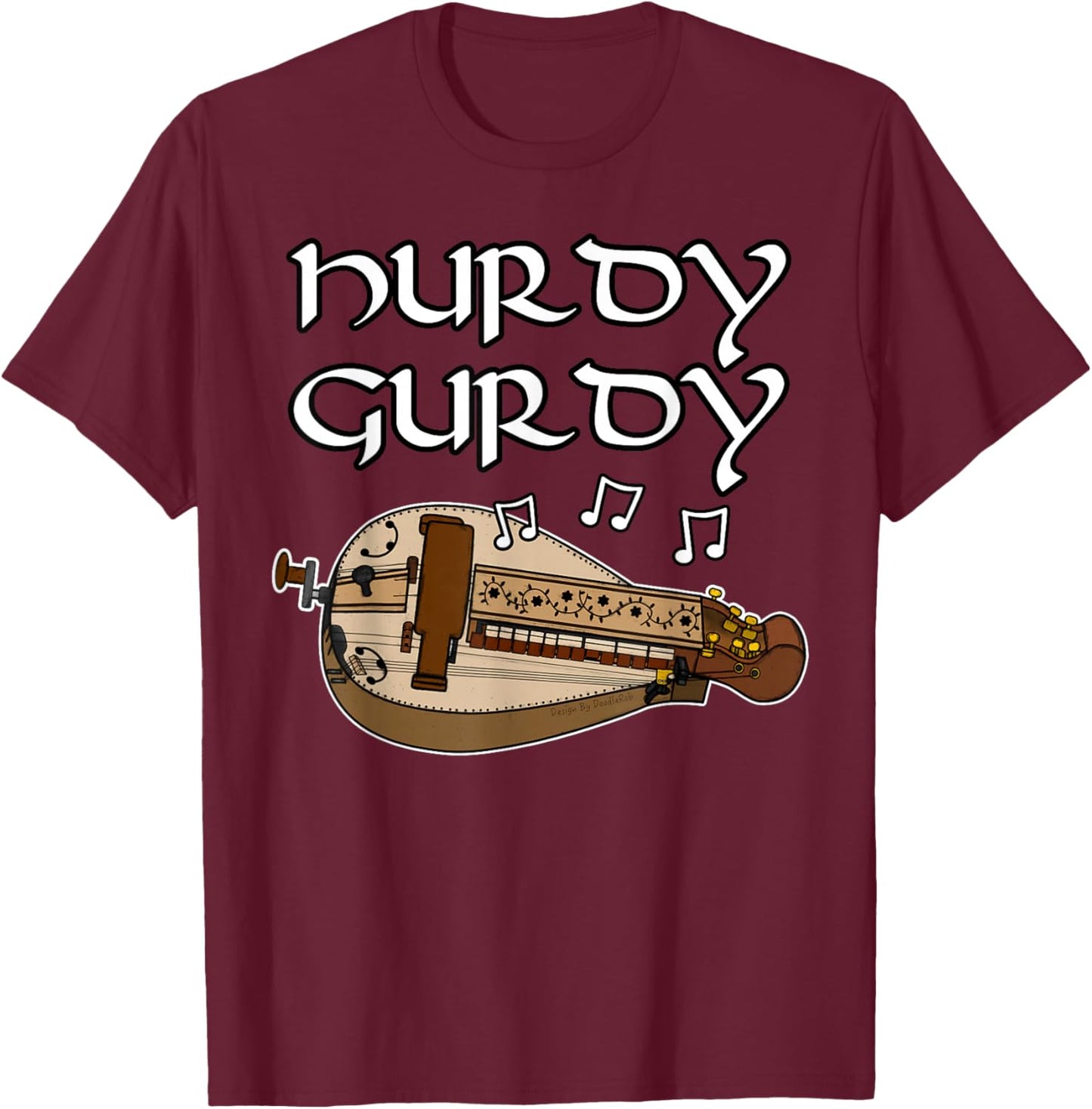 Hurdy Gurdy Player Gurdyist Folk Musician T-Shirt - T-Shirt | Maroon