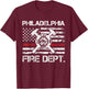Philadelphia Pennsylvania Fire Department Thin Red Line T-Shirt - T-Shirt | Maroon