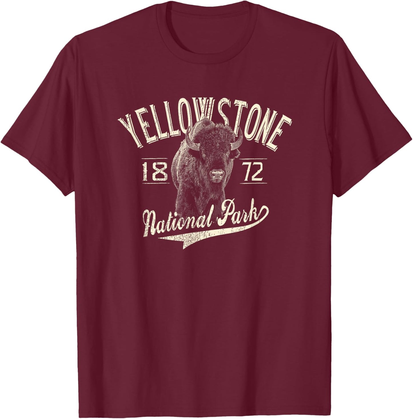 Yellowstone National Park Vintage T-Shirt - T-Shirt | Maroon