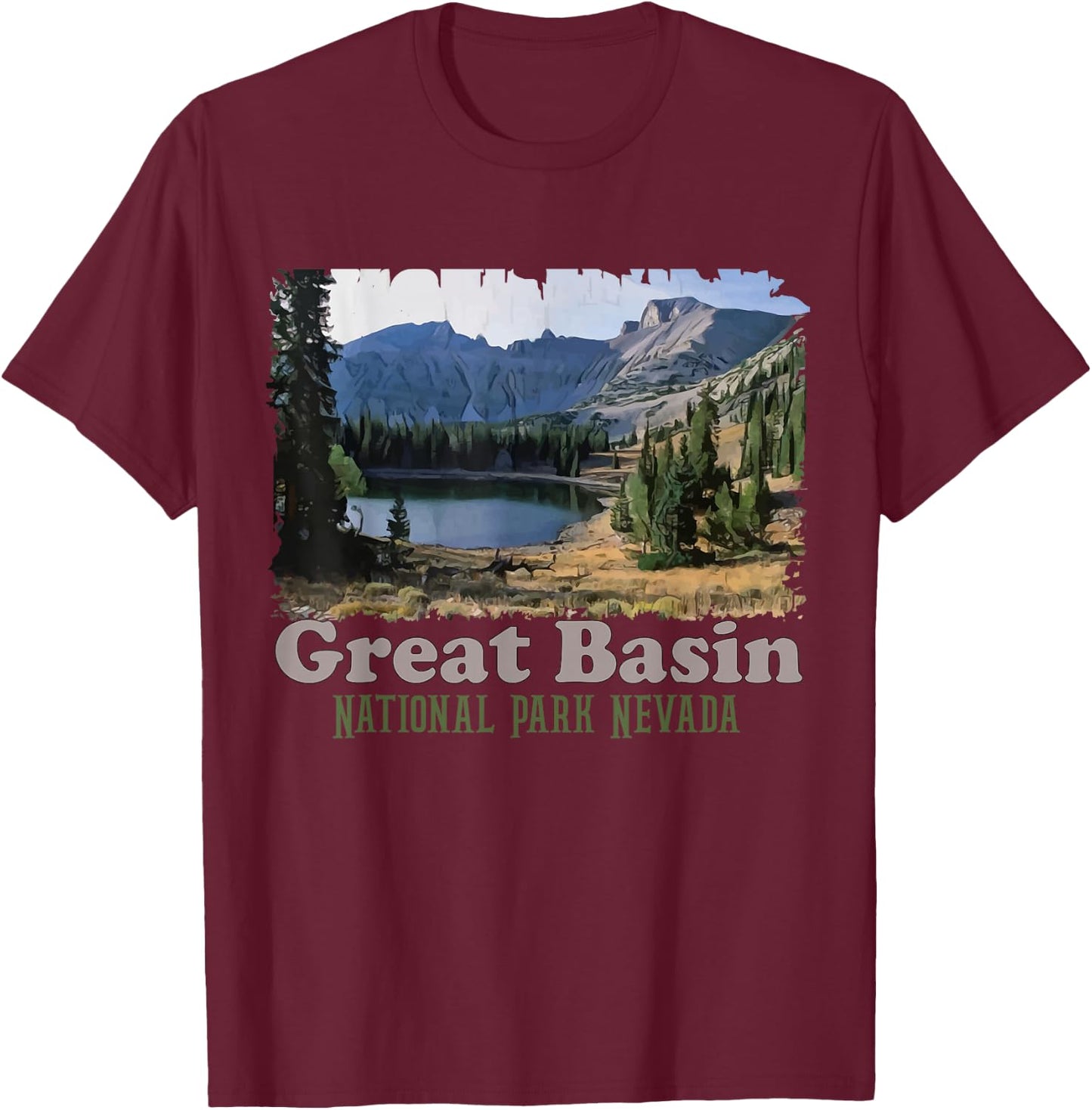 Great Basin National Park Trail 2026 Explore Nevada Camping T-Shirt - T-Shirt | Maroon
