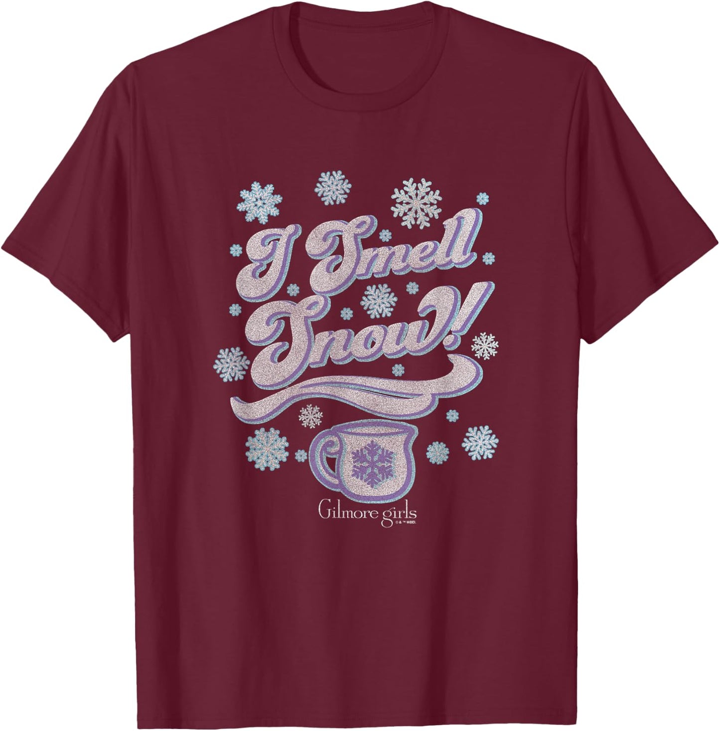 Gilmore Girls Christmas I Smell Snow! Vintage Logo T-Shirt - T-Shirt | Maroon