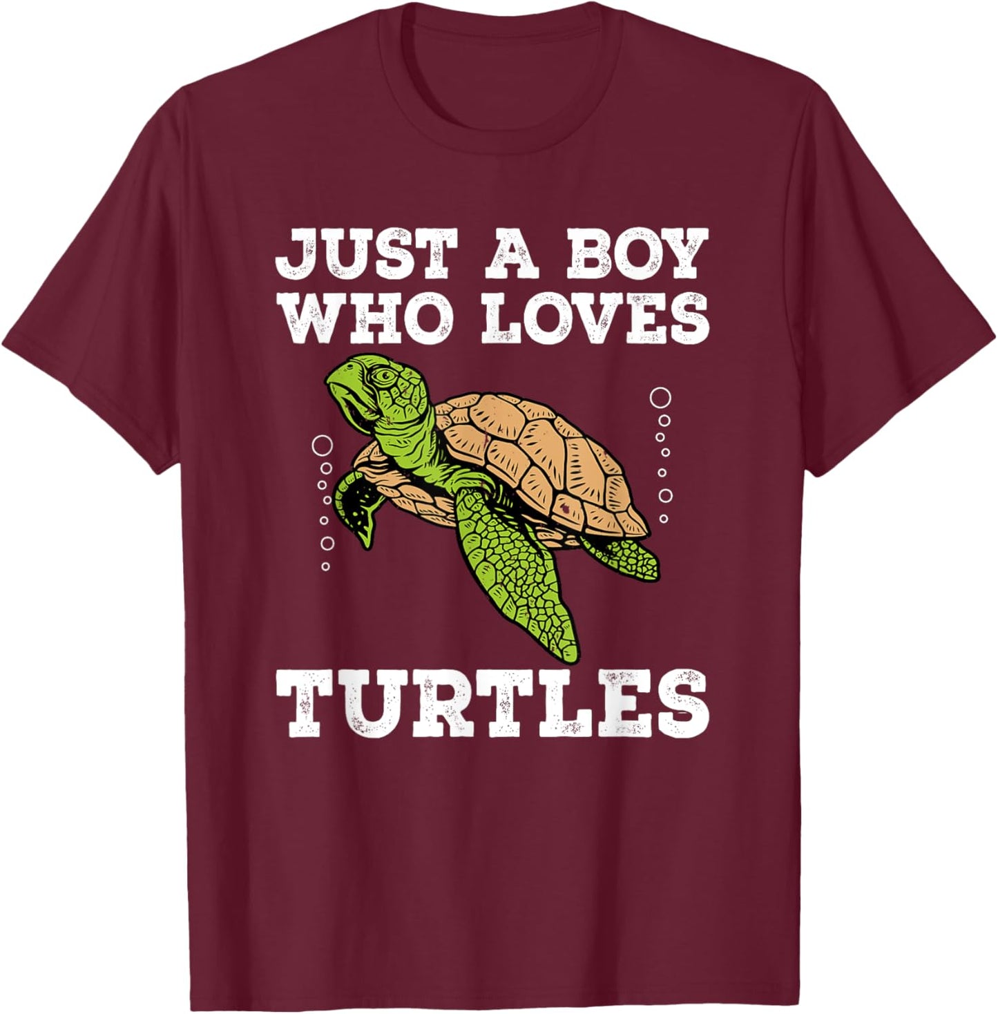 Cool Turtle Design Boys Kids Sea Turtle Animal Lover T-Shirt - T-Shirt | Maroon