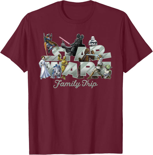Star Wars Family Trip Original Trilogy Characters Vacation T-Shirt - T-Shirt | Maroon
