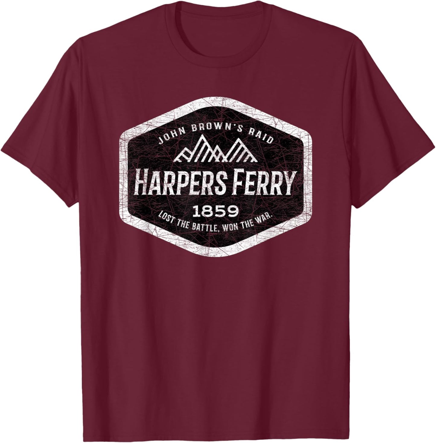 Harpers Ferry: John Brown's Civil War Abolitionist T-Shirt - T-Shirt | Maroon