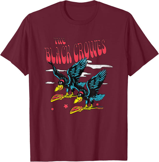 Official Black Crowes Flying Crowes T-Shirt - T-Shirt | Maroon
