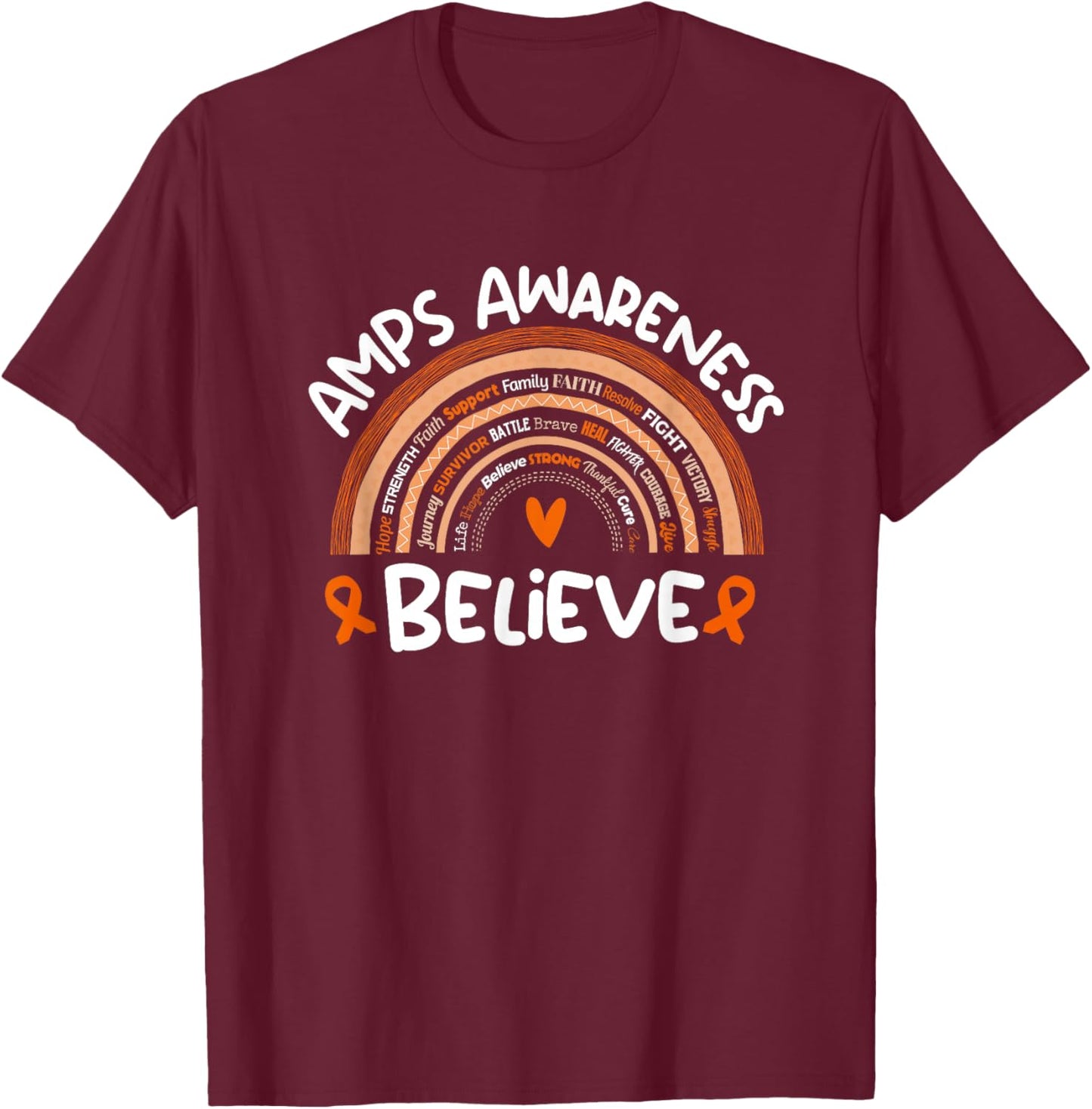 Amplified Musculoskeletal Pain Syndrome Awareness Stuff AMPS T-Shirt - T-Shirt | Maroon