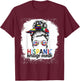 Hispanic Heritage Month All Countries Flags Women Messy Bun T-Shirt - T-Shirt | Maroon
