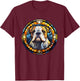 Bulldog Stained Glass Leadlight Artistic Design T-Shirt - T-Shirt | Maroon