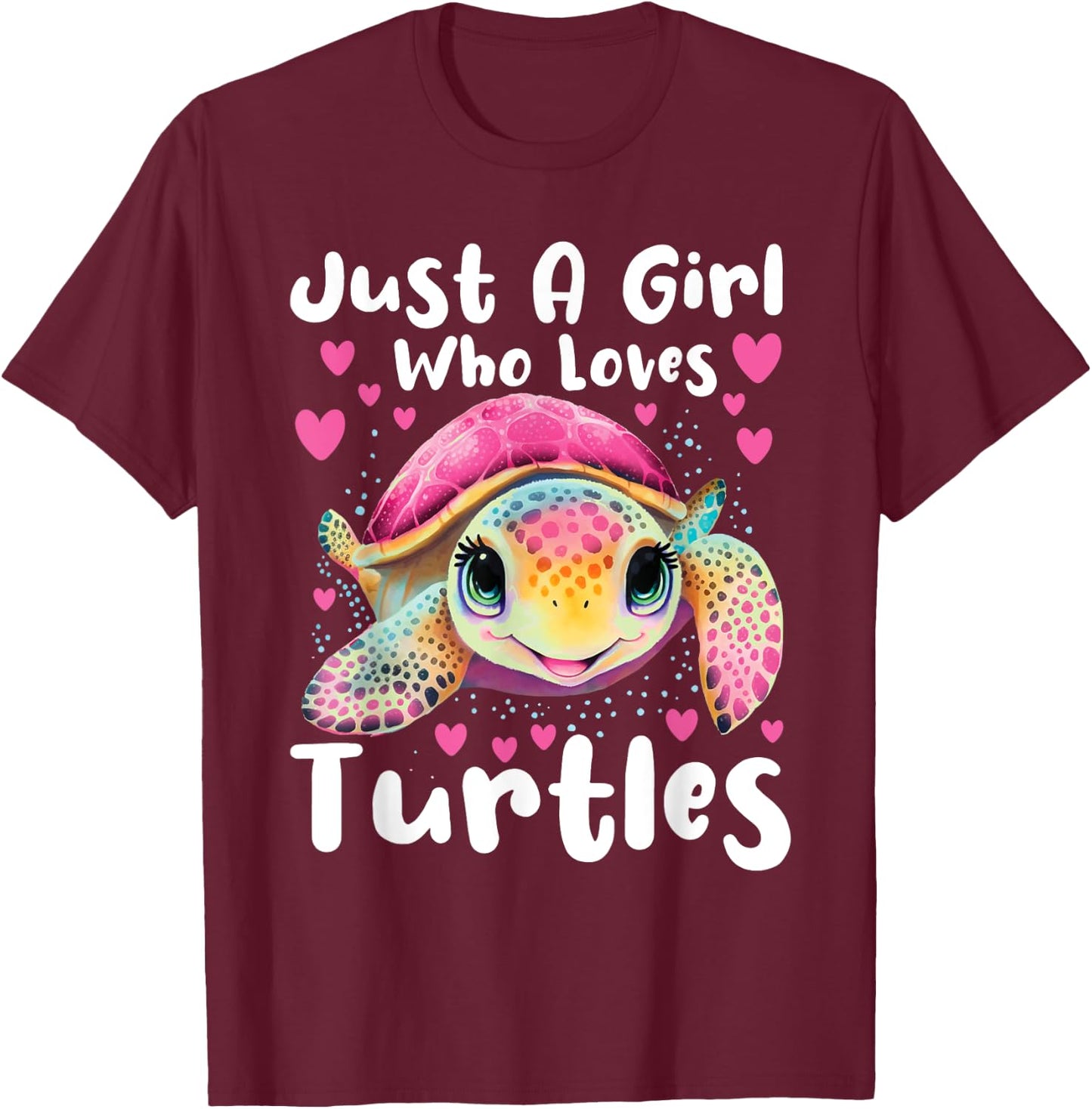 Just A Girl Who Loves Turtles - Sea Animal Reptile Lover T-Shirt - T-Shirt | Maroon