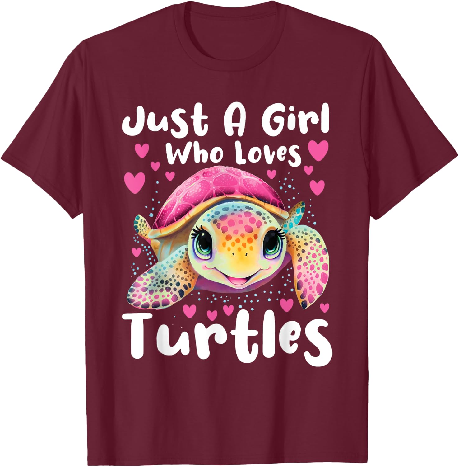 Just A Girl Who Loves Turtles - Sea Animal Reptile Lover T-Shirt - T-Shirt | Maroon