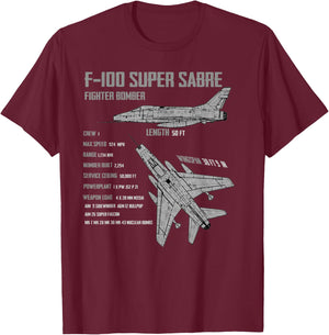 F-100 Super Sabre T-Shirt - T-Shirt | Maroon