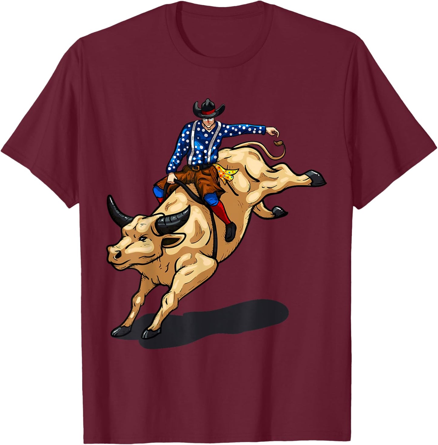 Rodeo Clown Funny Bull Fighting Lover Gag Bullfighter Outfit T-Shirt - T-Shirt | Maroon