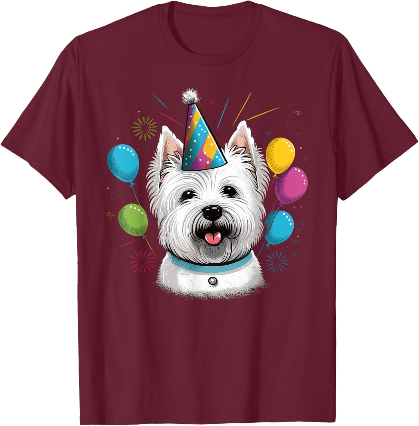 Westie Event Birthday Party West Highland White Terrier T-Shirt - T-Shirt | Maroon