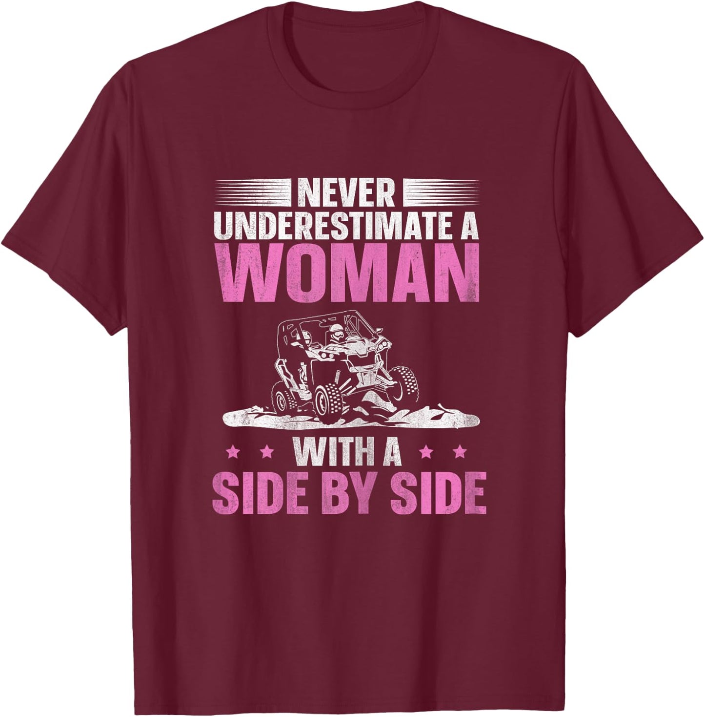 UTV SXS Riding Design for a UTV Girl T-Shirt - T-Shirt | Maroon