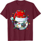 Christmas Soccer Xmas Santa Sports Hat Ball Kids Boys Men T-Shirt - T-Shirt | Maroon