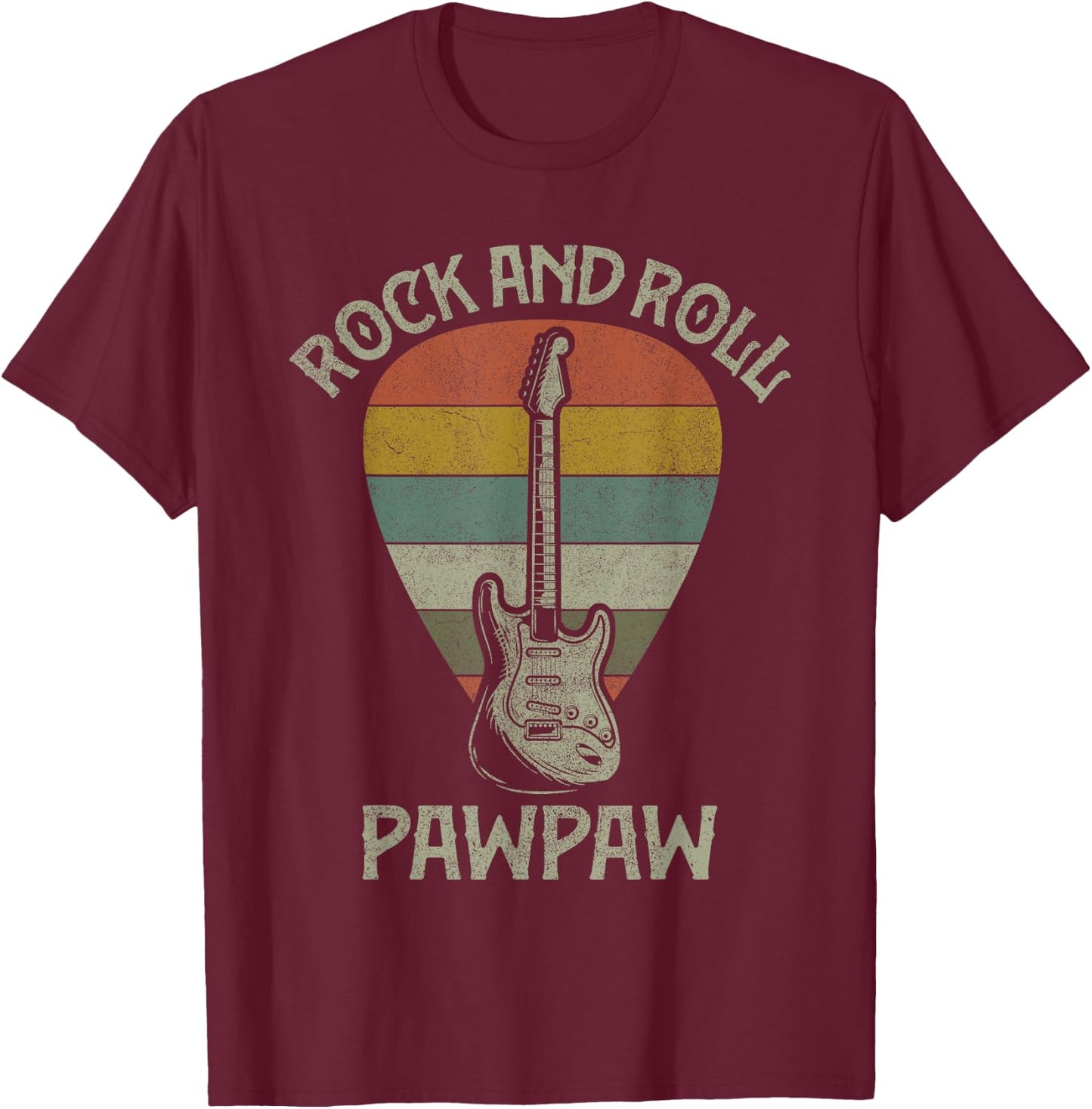 Guitarist Pawpaw Fathers Day Shirts, Guitar Player Grandpa T-Shirt - T-Shirt | Maroon