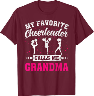 My Favorite Cheerleader Calls Me Grandma Mother's Day T-Shirt - T-Shirt | Maroon