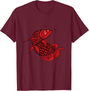 Aquarium Fish Farmers Aquarist Aquaristics Fish Arowana T-Shirt - T-Shirt | Maroon