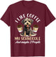 Schnoodle Snoodle Dog Breed Pet I like coffee my Schnoodle T-Shirt - T-Shirt | Maroon