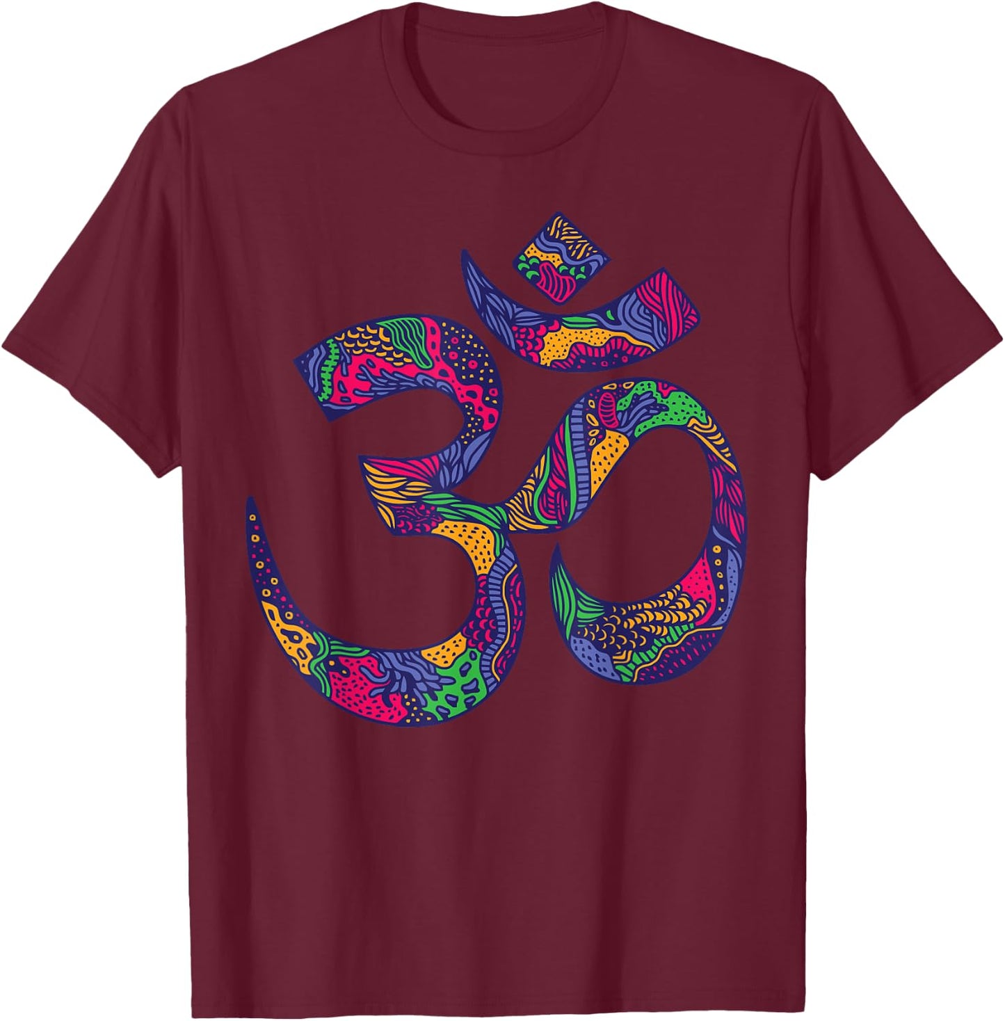 Om Symbol Aum Ohm Hindu Mandala Yoga Meditation Namaste T-Shirt - T-Shirt | Maroon