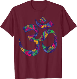 Om Symbol Aum Ohm Hindu Mandala Yoga Meditation Namaste T-Shirt - T-Shirt | Maroon