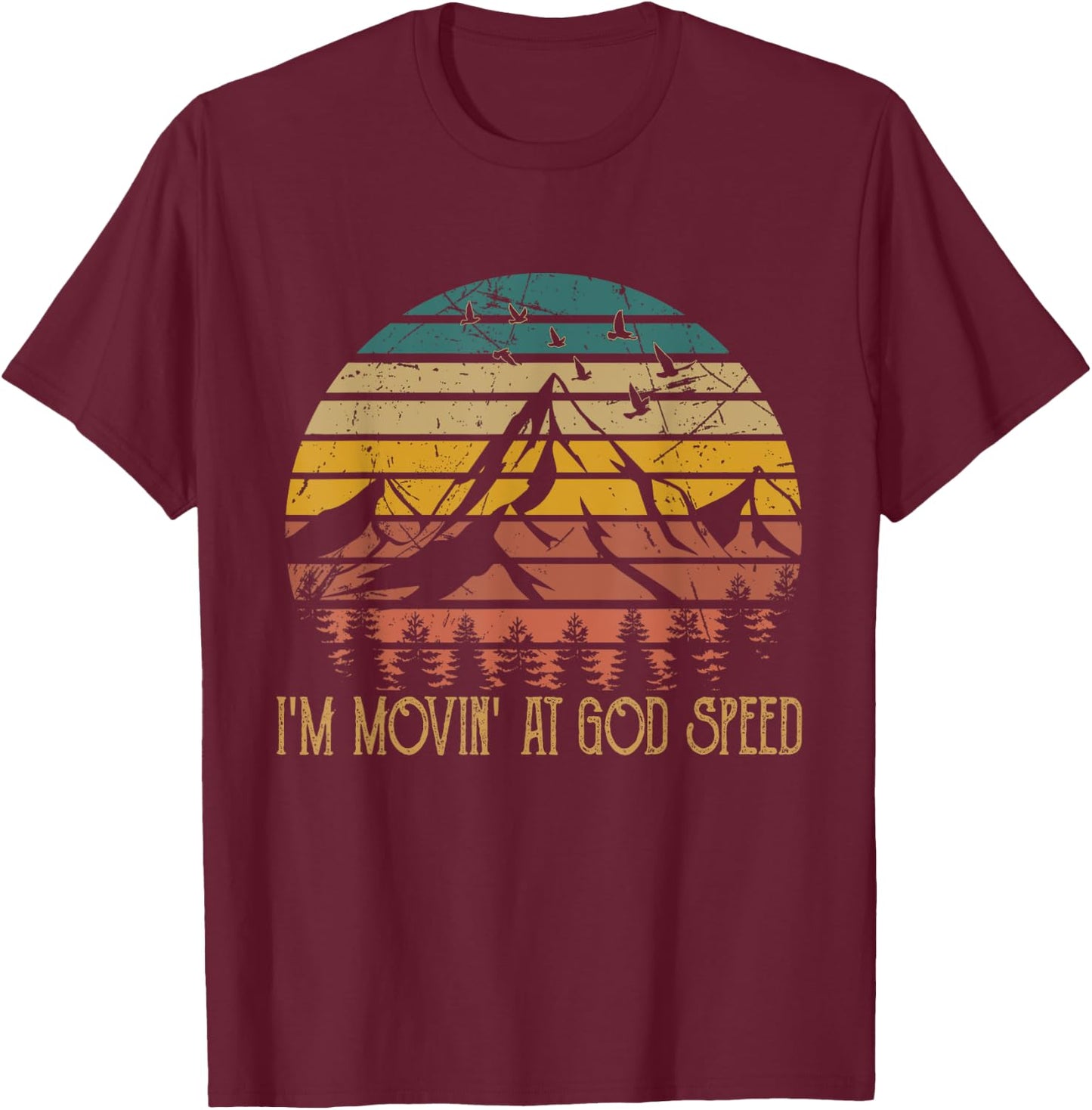 I'm Moving At God Speed Quotes Music Vintage Cowgirl Western T-Shirt - T-Shirt | Maroon