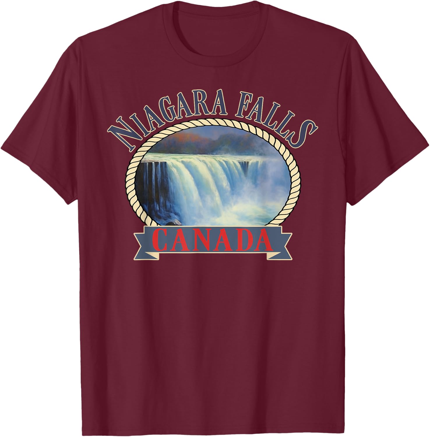 Niagara Falls Canada USA Nature river T-Shirt - T-Shirt | Maroon