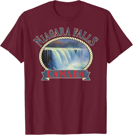 Niagara Falls Canada USA Nature river T-Shirt - T-Shirt | Maroon