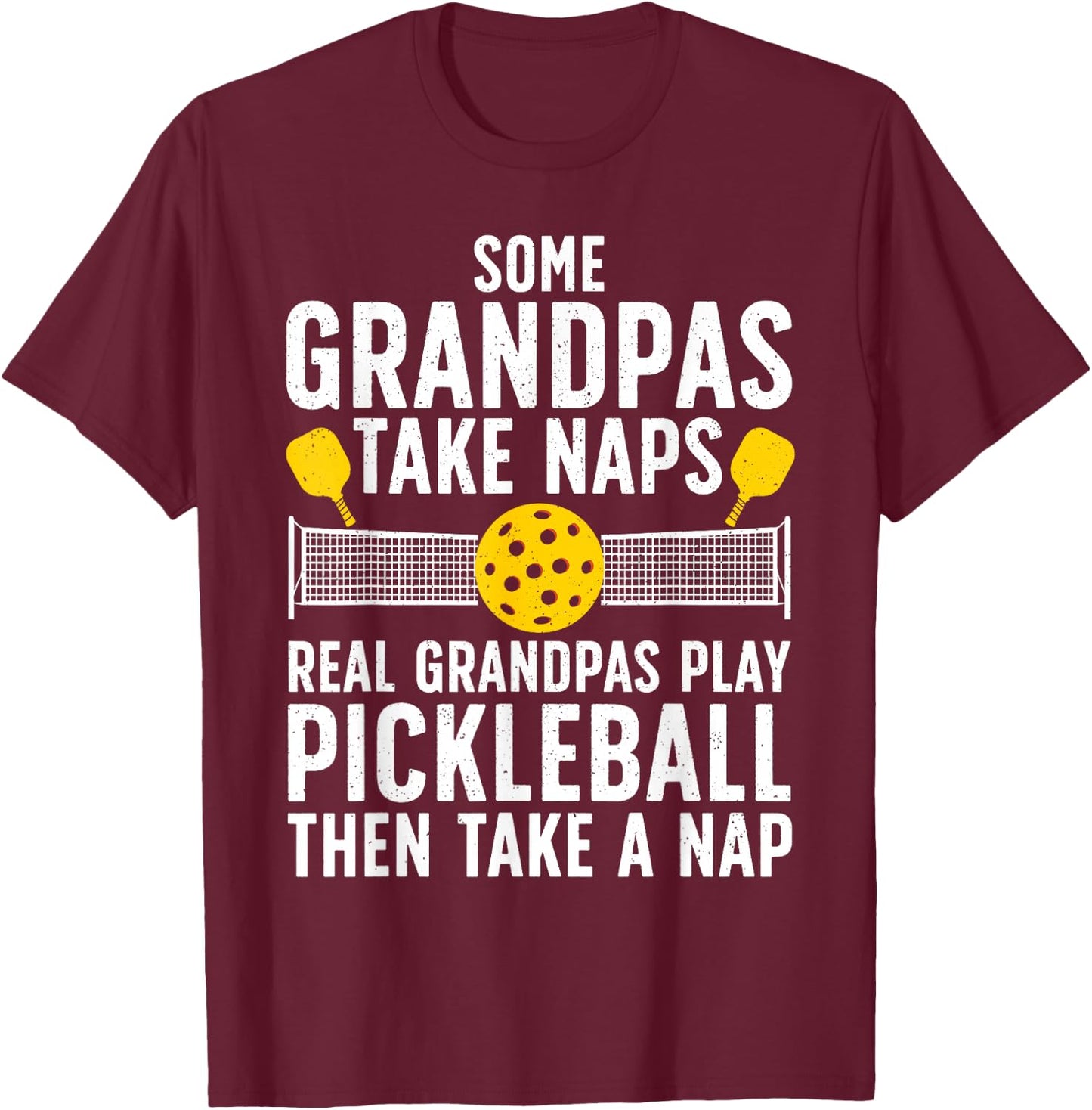 Cool Pickleball Men Grandpa Paddle Sport Pickleball Player T-Shirt - T-Shirt | Maroon